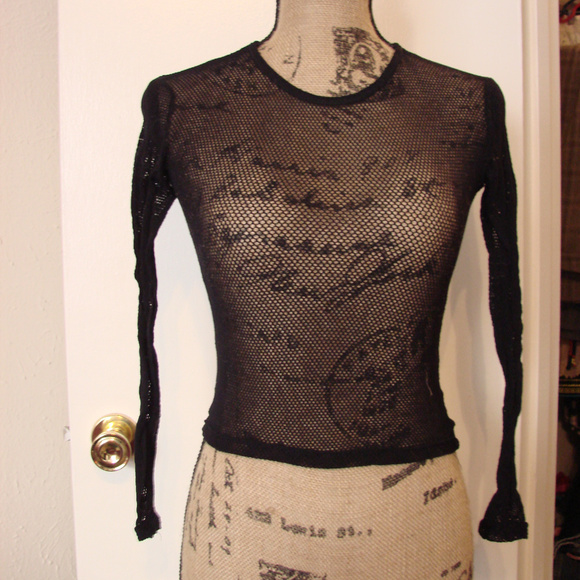Monster Tops - Monster Black Mesh over shirt long sleeve M 834